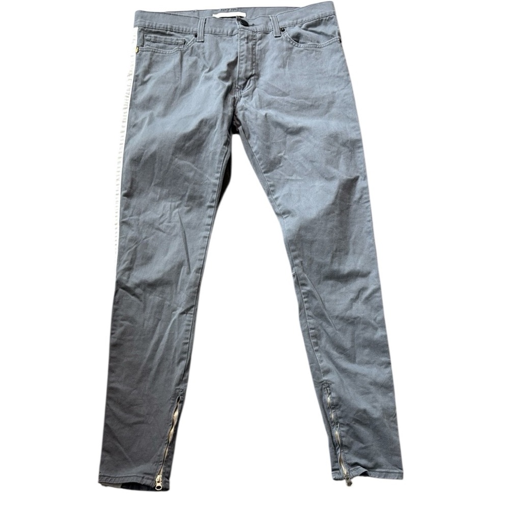 Golden Denim Men’s‎ Gray and White Zipper Ankle Pant Size 36